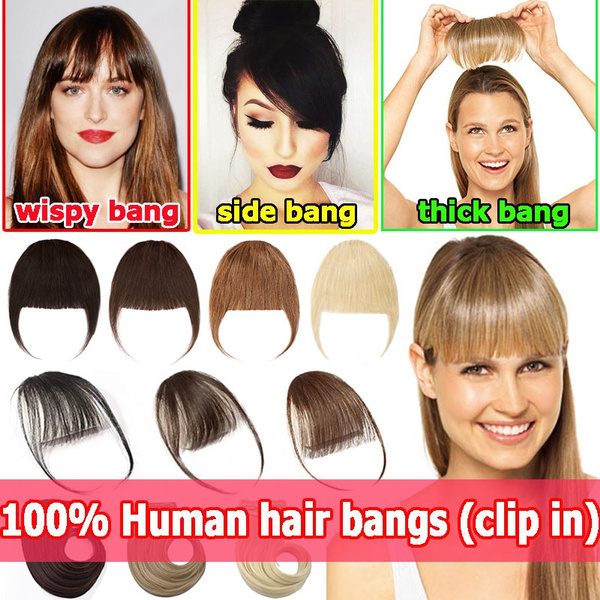 Fashion Women Girls Hair Extension Bangs Wig Piece Clip In Front