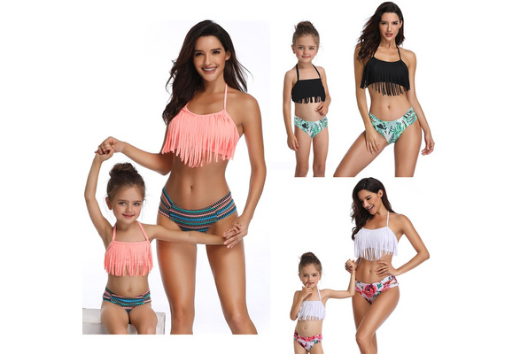 Family Matching Swimwear Set: Mother Daughter Taseel Bikini And