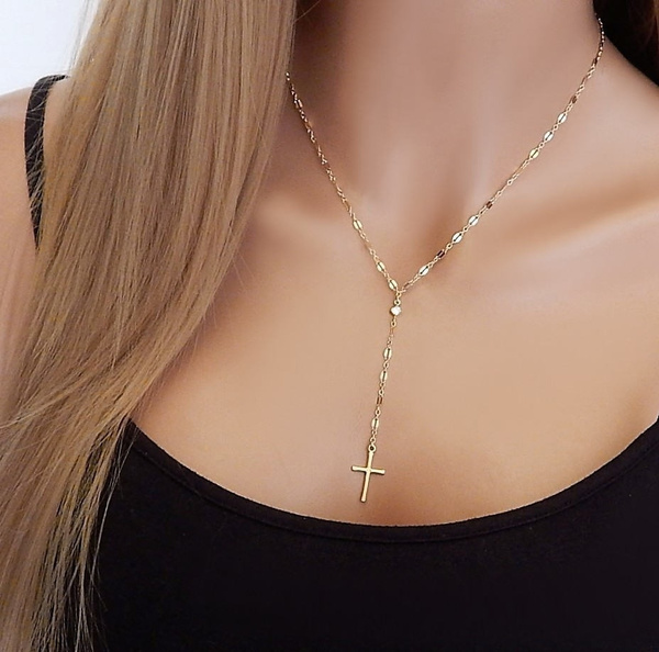 Gold and silver cross deals necklace womens