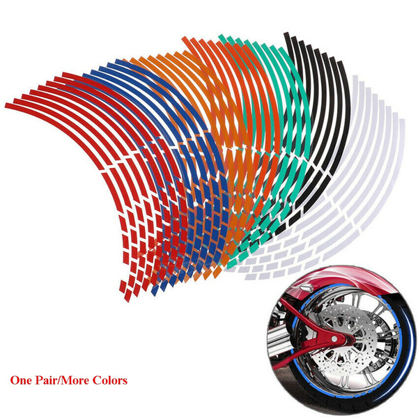 Decoration Reflective Rim Tape Motorbike  Decals Wheel Sticker Tire Strips 