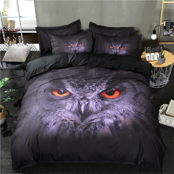 Owl Queen Size Double Bedding Set, Queen Size Bed Comforter And Sheet Set