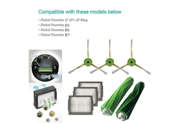 Replacement Parts Side Brush Filter For IRobot Roomba i7 i7+/i7 Plus E5 E6 E7 