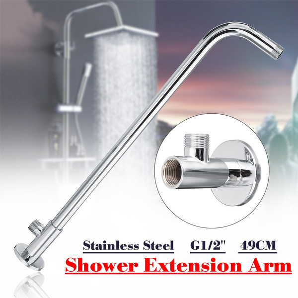 Shower Extension Arm G1 2 49cm Long Wall Mounted Pipe Bottom Entry Stainless Steel For Rain Head Bathroom Tools Accessories Wish Shower Extension Arm G1 2 49cm Long, Shower Extension Arm