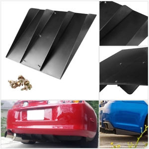 22/" x 21/" ABS Universal Rear Bumper 4 Fins Diffuser Fin Black Canards For Dodge