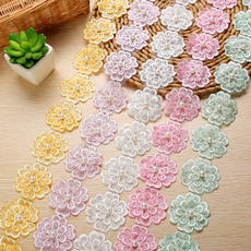 Craft Supplies, lace trim, Polyester, Flowers