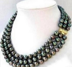 pearls, black, Jewelry, Necklace