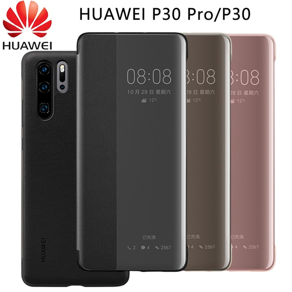 HUAWEI P30 Pro Case Original Official 1:1 Smart View PU Leather Protection  Flip Case HUAWEI P30 Pro Cover Huawei P30 Huawei Mate 20Pro Case Funda