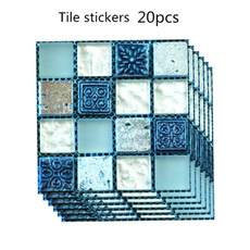 20pcs Tile Stickers Wall Decals Stickers DIY Home Decoration Bathroom Supplies Kitchen Accessories