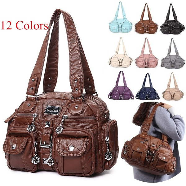 women's multi pocket shoulder bag