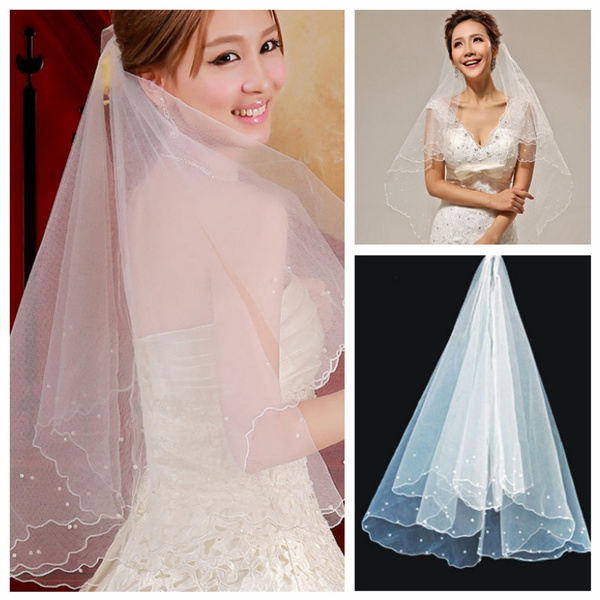 1.5 m Wedding Dress Accessories Bride Veil White Full Handmade