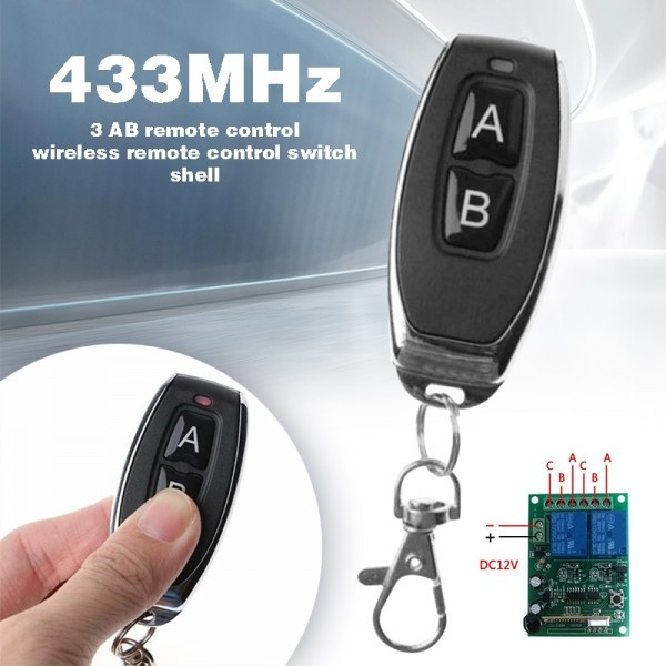 3pcs 2ch 433mhz Remote Control Switch Transmitter 1pc Dc 12v Receiver Set For Garage Door Wish 3pcs 2ch 433mhz Remote Control Switch Transmitter 1pc Dc 12v Receiver Set For Garage Door Wish