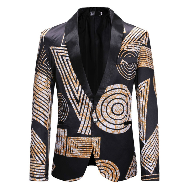african print suit jacket