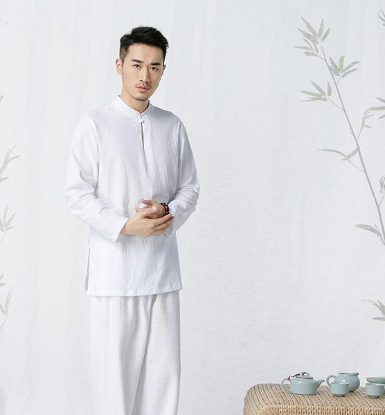 Variety of Color Cotton and Linen Yoga Clothing Suit Men's Large