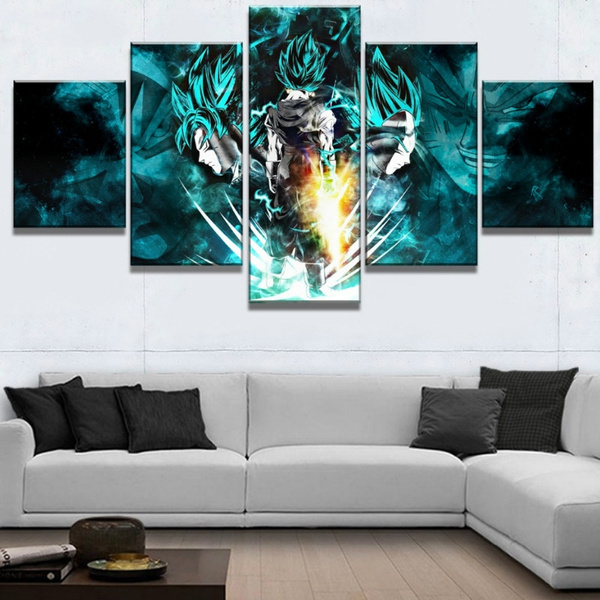 Canvas Painting 5 Pieces Hd Print On Wall Art Decor Artwork Animation Dragon Ball Super Goku And Vegeta Posters Home Decorations No Frame Wish - Home Decor Art Pieces