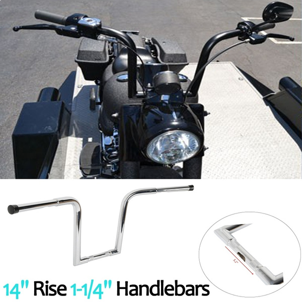 10" Rise Ape Hanger Handlebars - 1-1/4" Fat, Black, Fits Harley Softail & Sportster Models