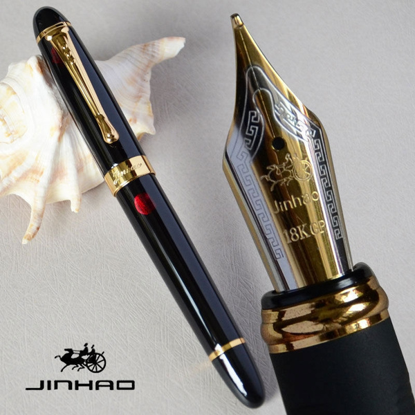 Luxury quality Jinhao X450 Business office Golden Medium Nib Fountain Pen New 