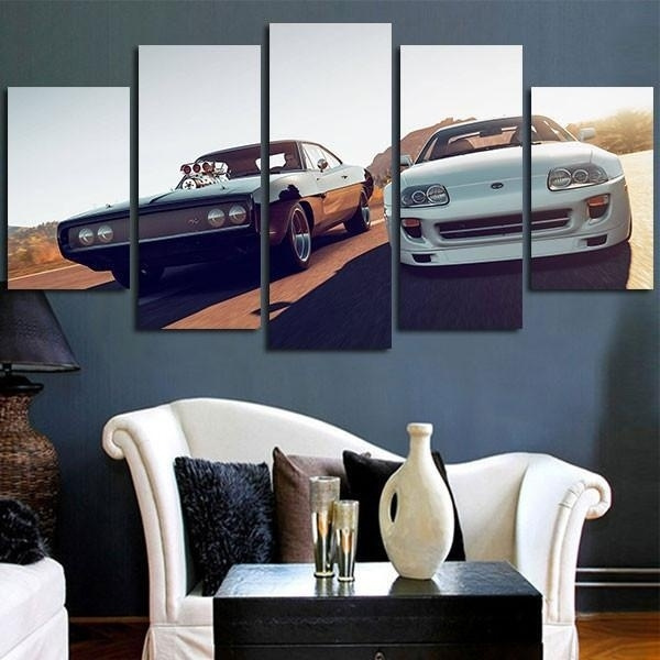 Hd Printed 5 Piece Canvas Art Fast Furious Racing Cars Wall Art Canvas Wall Pictures For Home Decor No Framed Wish