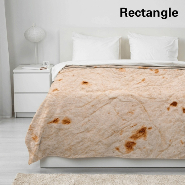 Burrito Blanket Throw Tortilla Texture Soft Fleece  Super Bed Sofa Bedding Quilt 