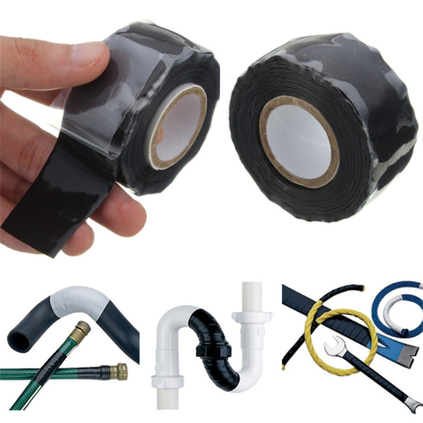 Black Rubber Silicone Repair Waterproof Bonding Tape Rescue Self Fusing Wire 