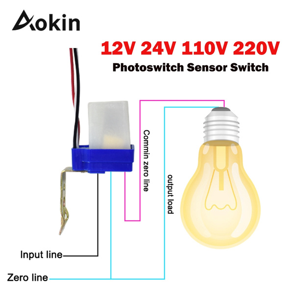 Photoelectric Switch Light Sensor Control Automatic On/Off for Lighting Fixtures 