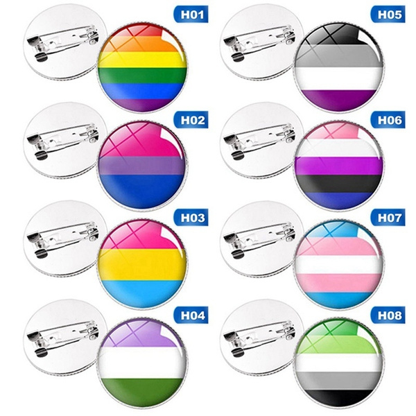 Badges Metal Pin Rainbow Brooch Gay Pride Lapel Enamel Pin Support JA 