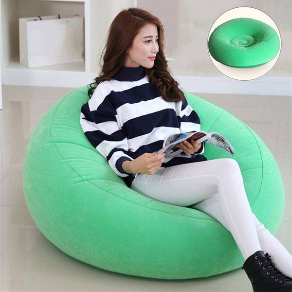autumn Brewery Scrupulous Portable Flocking Inflatable Air Sofa Folding Reading Relaxing Bean Bag. |  Wish