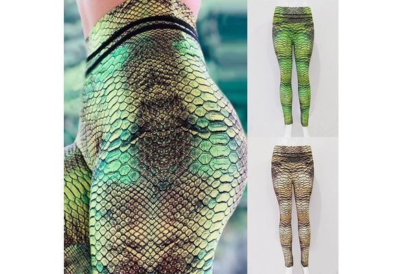 Green Snake Print Leggings