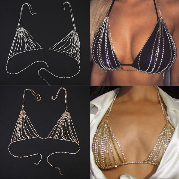 Sexy Crystal Bra Jewelry Women Charming Rhinestone Lingerie Body Chain for  Party Beach Bikini Festival Jewelry