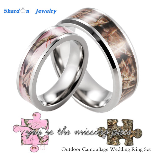 Camouflage wedding rings sale for him and her