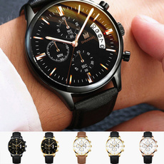 Men Leather Watch Calendar Quartz Wrist Watches Business Casual Watch For Man Clock Montre Homme Reloj De Pulsera