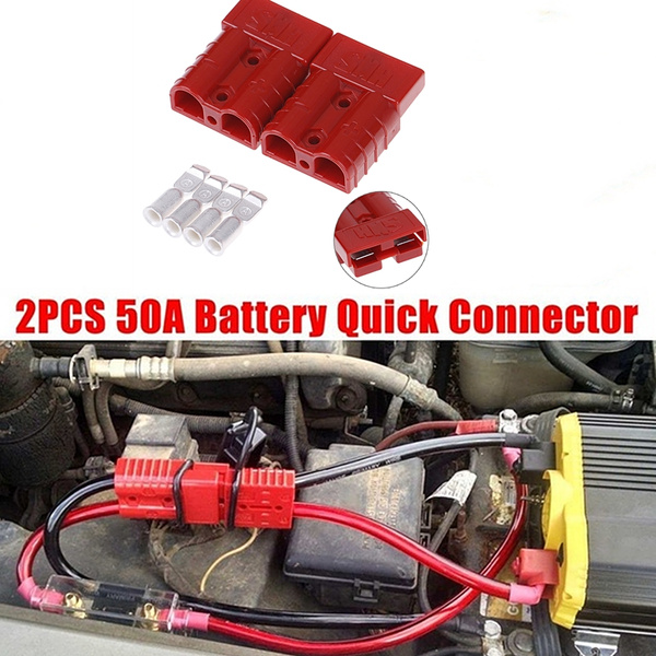 Details about   2x#50A 600V car battery quick connect disconnect power wire cable connector  Ha 