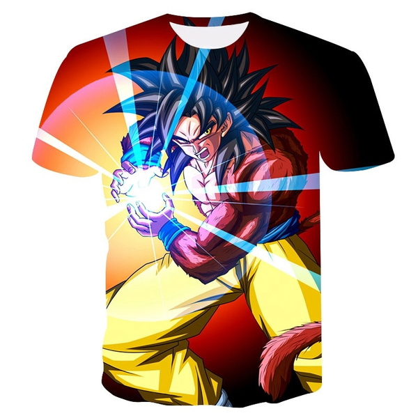 Super Saiyan 3d T Shirt Anime Dragon Ball Z Goku Summer Fashion Tee Tops Men Boys Master Print 6838