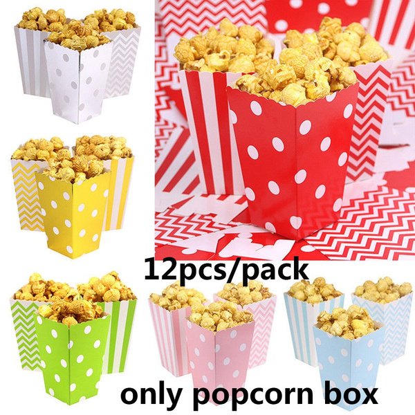 12pcs Hot Movie Supplies Kids Favors Birthday Decoration Theme Party Candy Case Paper Bag Popcorn Box Wish