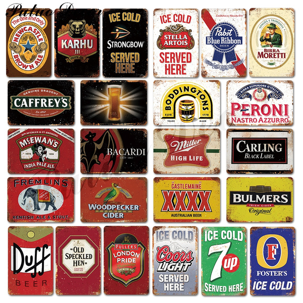Details about   Beer Metal Sign Plaque Vintage ​Metal Bar Pub Club Tin Sign Man Cave Wall Decor 