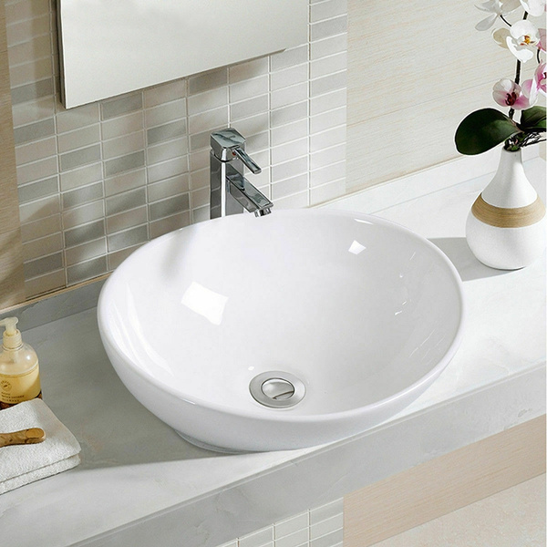 Oval Bathroom Basin Ceramic Vessel Sink, Sink Bowl Vanity