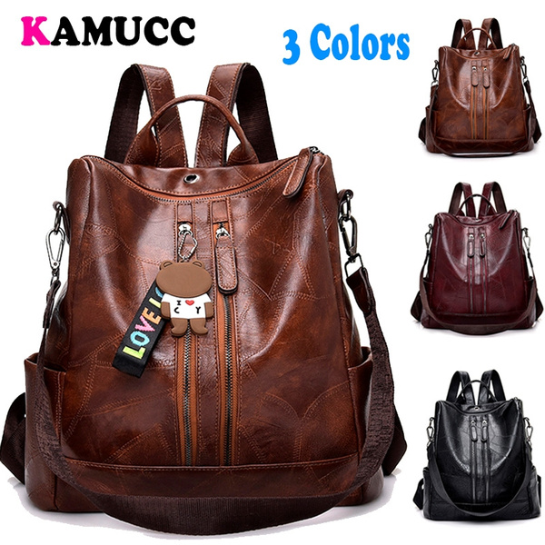 2019 Fashion Women Backpack High Quality Youth Leather Backpacks for