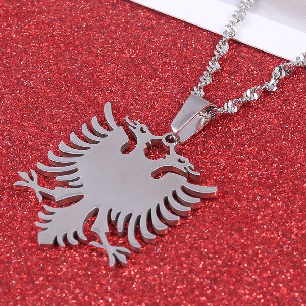 Albanian Necklace Eagle Pendant Albania Gold Shqipëria Flag Stainless Steel  | eBay