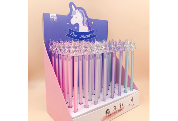 12 pçs bonito elegante unicórnio gel canetas kawaii bonito caneta