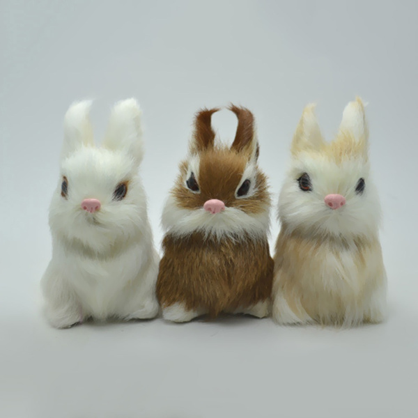 Cute 15cm Mini Realistic Simulation Rabbit Plush Toy Animal Bunny Model New Tren 