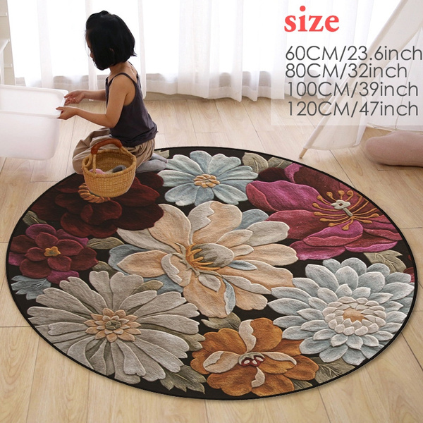 47inch Fl Round Bedroom Living Room, How Big Is A 6 Inch Round Rug