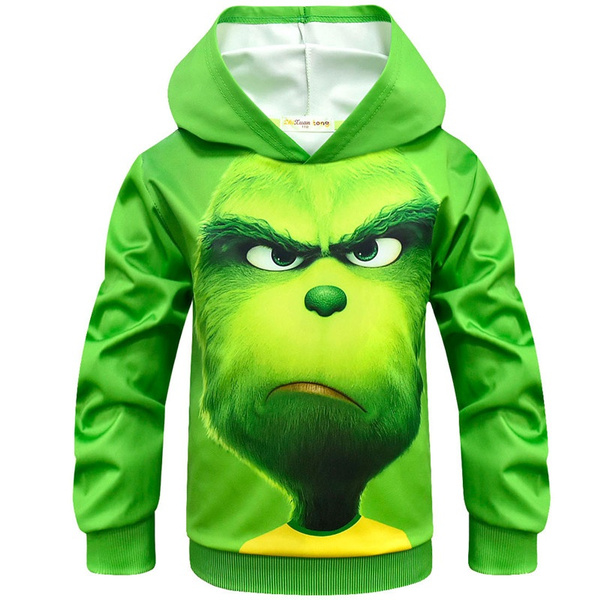 GRINCH full face 3D Clothes Boys Hoodies For Boys Children Sweatshirts ...