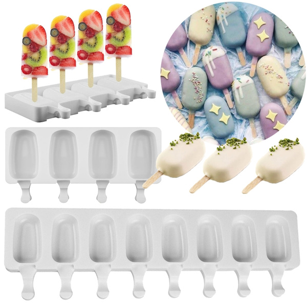 1Pc DIY Silicone Frozen Ice Cream Mold Juice Popsicle Maker Ice Lolly Mould 