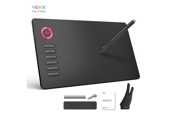8192 Veikk A15 10x6" Drawing GraphicTablet 12hotkeys 250PPS Battery-free pen 