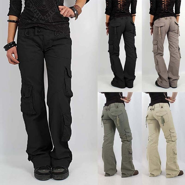 Women's pants with multiple cheap pockets