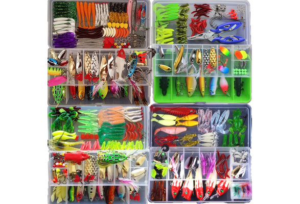 91/100/101/139/140pcs Fishing Lure Set Kit Soft and Hard Lure
