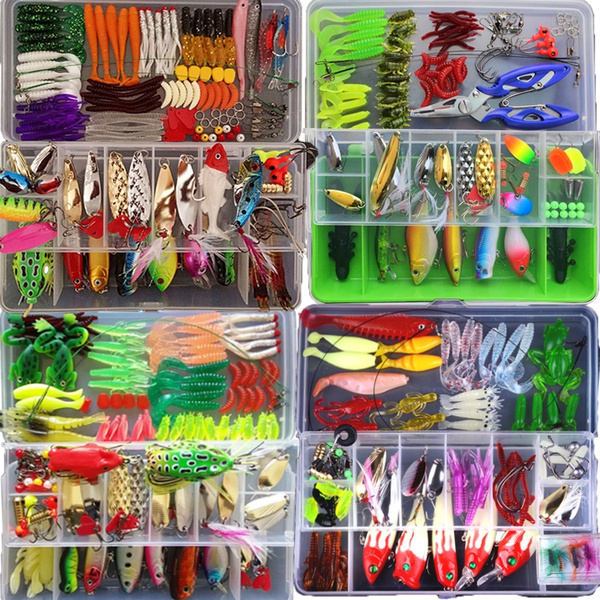 91/100/101/139/140pcs Fishing Lure Set Kit Soft and Hard Lure Baits with  Box