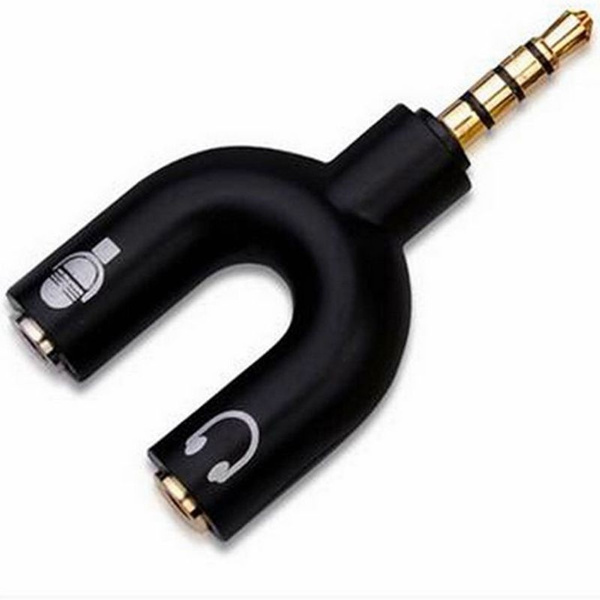 3.5mm Stereo Splitter Audio to Mic & Headset Jack Plug Adapter For Phone