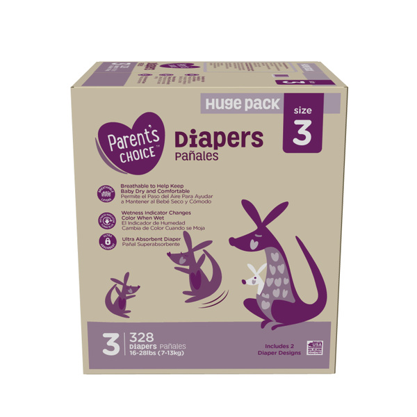 Parent's Choice 10002704 Diapers, Size: 3 (328 Diapers)