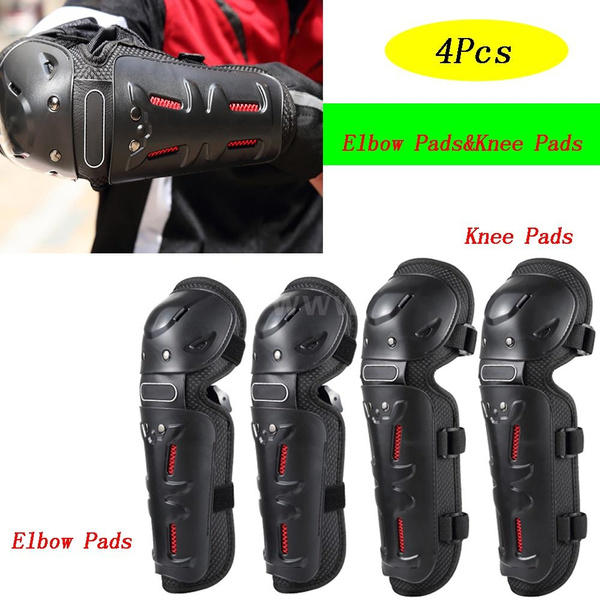 4X Knee & Elbow Guards Set MTB Bike Cycling Brace Protector Joint Support Sport 