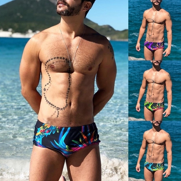 Mens slim fit hot sale swim trunks